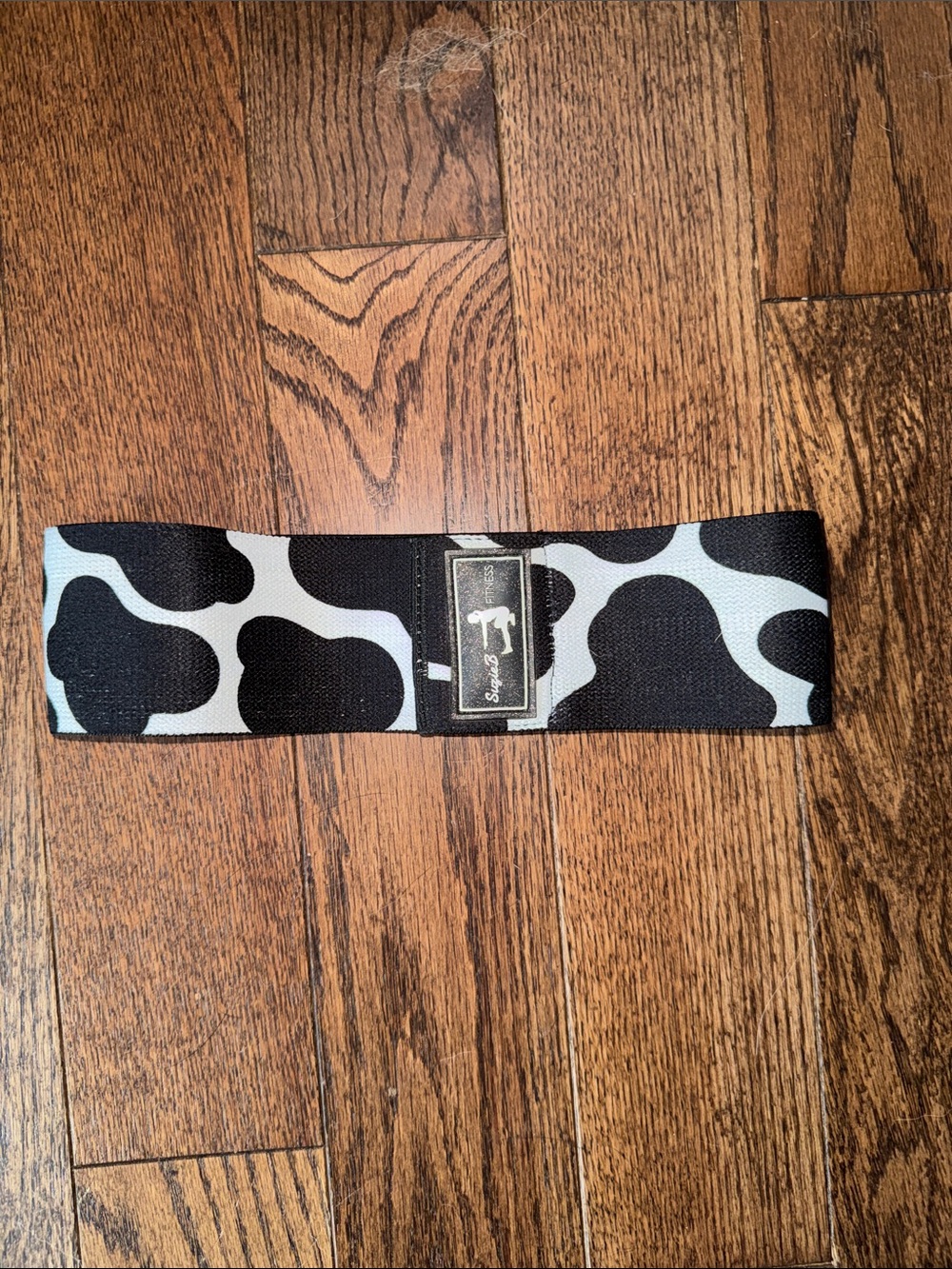 Cow Print Resistance Band- Black and White